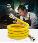 Ultra Flow Yellow Gas Hose PVC Coated OD ID MIP X 3/4 Inch Thread Connectors