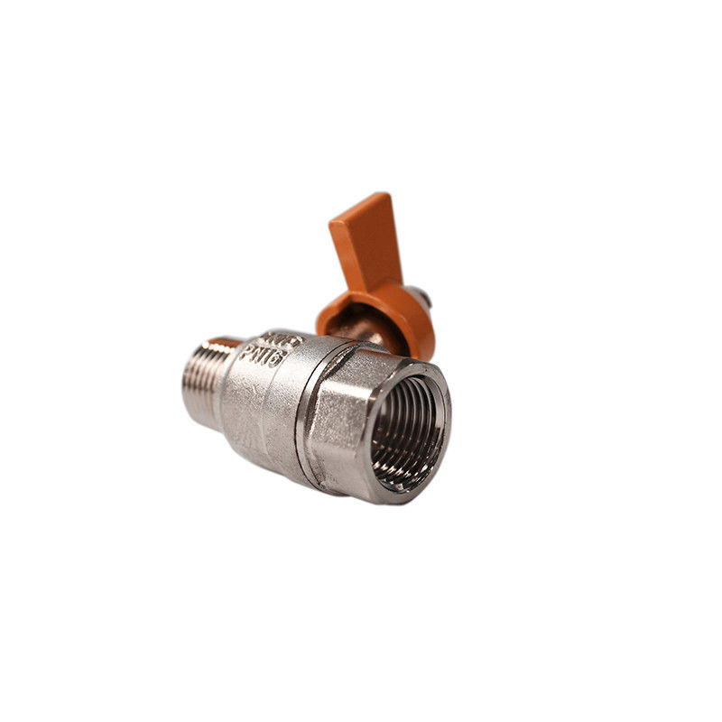 DN25 Hose Connectors And Fittings , Chrome Copper Thread Ball Valve