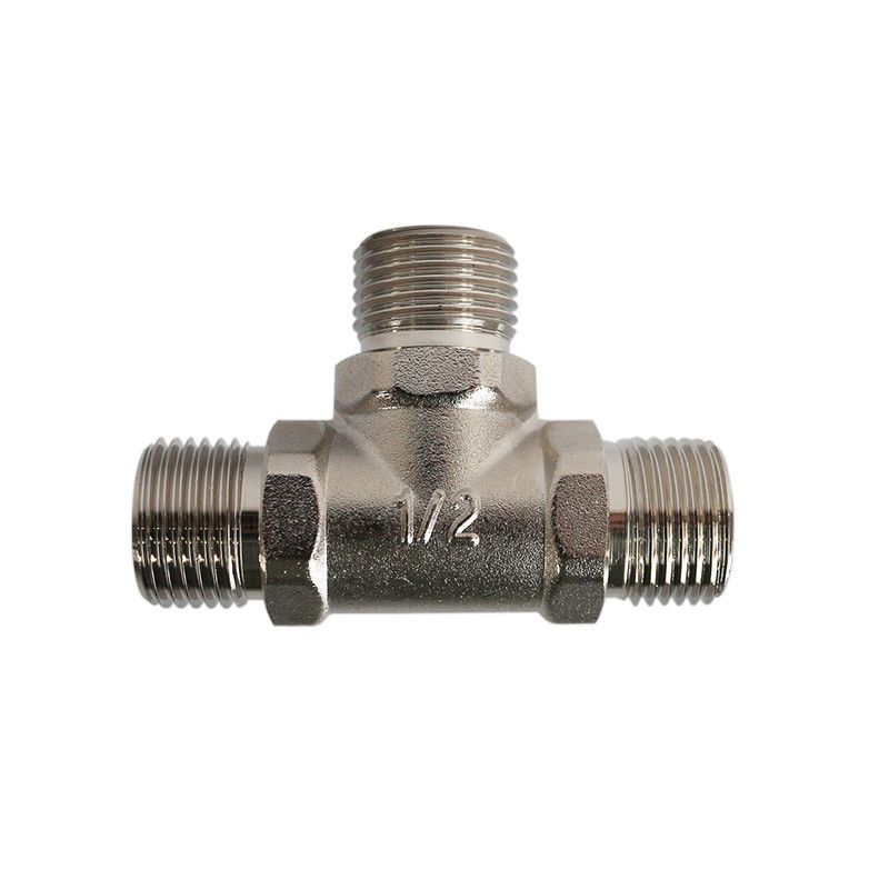 Thread Hose Connectors And Fittings T Type Three Ways Outer For DN10 Natural Gas Tubes